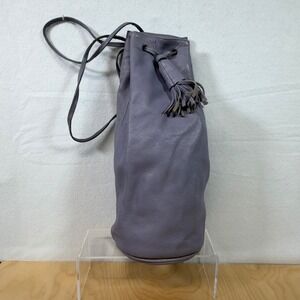 RARE Paloma Wool Women's Leather Bucket Bag Lavender Drawstring Tassel
Purse